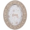 Clayre & Eef 2F1166 Cadru foto Bej Oval 19x23 cm pentru fotografii 13x18 cm Boho