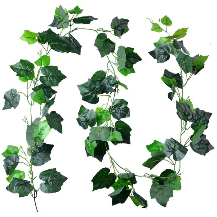 Clayre & Eef Planta artificială frunze ghirlanda verde 220 cm plastic Lifelike