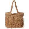 Juleeze Beach Bag 42x42 cm Brown Boho Design cu franjuri Sintetic