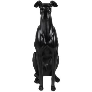 Clayre & Eef 6PR5069 Figurină decorativă câine negru 20x10x30 cm Poliresină