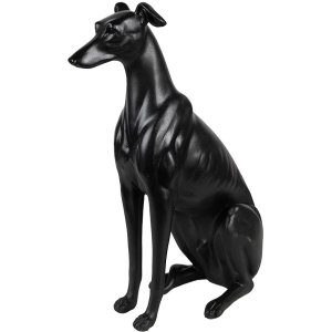 Clayre & Eef 6PR5069 Figurină decorativă câine negru 20x10x30 cm Poliresină