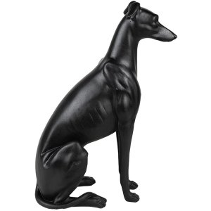 Clayre & Eef 6PR5069 Figurină decorativă câine negru 20x10x30 cm Poliresină