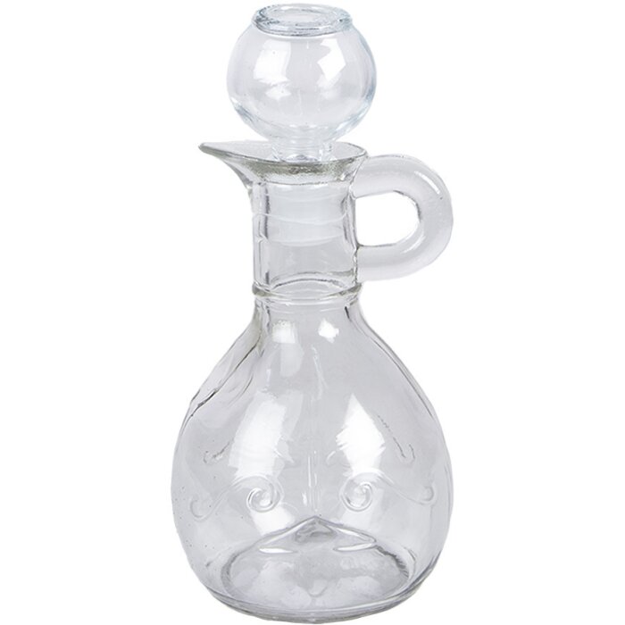 Clayre & Eef 6GL4898 Carafă din sticlă Ø 8x15 cm 175 ml transparentă stil retro