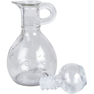 Clayre & Eef 6GL4898 Carafă din sticlă Ø 8x15 cm 175 ml transparentă stil retro