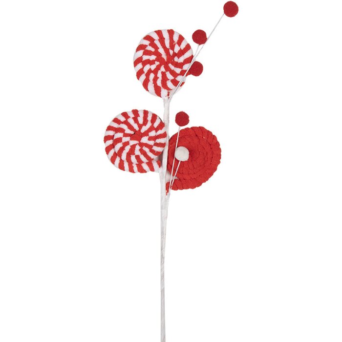 Clayre & Eef 65860 Decorațiune Lollipop roșu-alb 12x1x42 cm