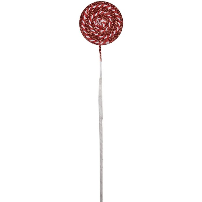 Clayre & Eef 65867 Decorațiune de Crăciun Lollipop Roșu Alb 6x2x40 cm Plastic