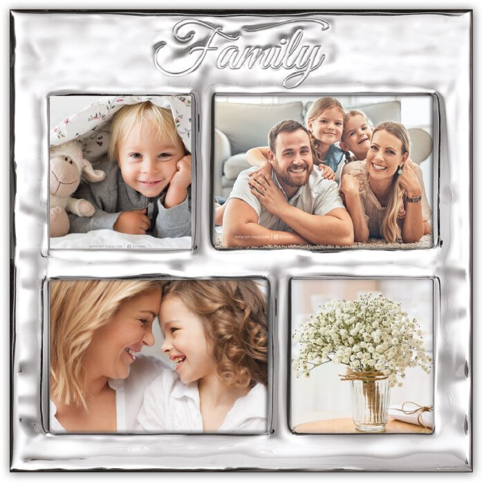 ZEP B78920 Cadru pentru fotografii de familie Dynasty 30x30 cm 2x 10x10 2x 10x15 Argint