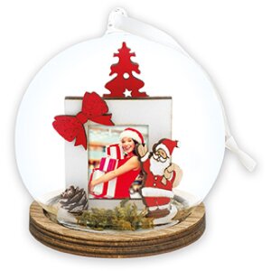 ZEP Crăciun bauble Franz lemn plastic fotografie 3.5x4.5...