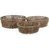 Clayre & Eef 65712 Set 3 coșuri de depozitare Sea Grass Brown Ø 24x8/22x7/19x6 cm