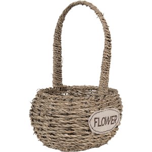 Clayre & Eef 65715 Set coș 2 bucăți Seagrass Flower 20x16/28x16 cm