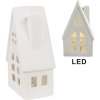 Clayre & Eef 6CE1794 Decorațiune Casa LED Porțelan Bej 9x6x15 cm