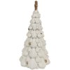 Clayre & Eef 6PR4245 Decorațiune pom de Crăciun alb maro Ø 15x31 cm Poliresină