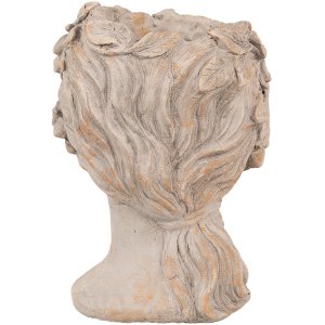 Clayre & Eef 6TE0546M Ghiveci de flori cap piatră gri 16x14x22 cm