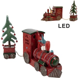 Clayre & Eef 6PR4239 Tren cu decorare LED roșu verde...