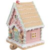 Clayre & Eef 6PR4264 Suport pentru ciorapi de Crăciun Casa de turtă dulce Roz 13x10x18 cm