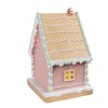 Clayre & Eef 6PR4264 Suport pentru ciorapi de Crăciun Casa de turtă dulce Roz 13x10x18 cm