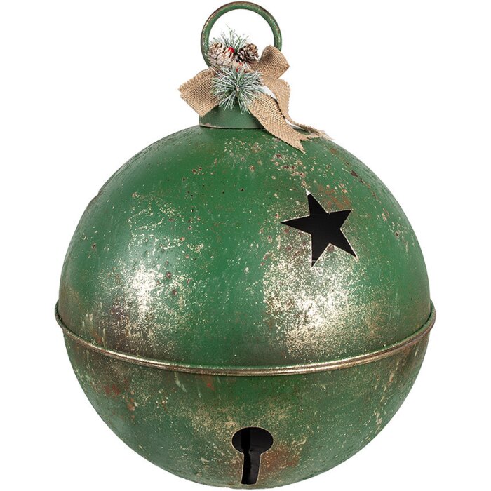 Clayre & Eef 6Y5671 Decorațiune clopot verde fier Ø 41x51 cm