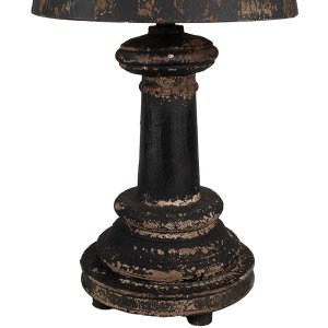 Clayre & Eef 6LMC0089 Lampă de masă lemn fier Ø35x64 cm maro negru E27 60W