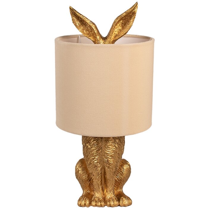 Clayre & Eef 6LMC0099GOVBE Lampă de masă rabbit design auriu Ø20x43 cm E27 60W