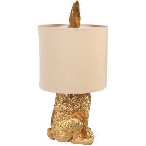 Clayre & Eef 6LMC0099GOVBE Lampă de masă rabbit design auriu Ø20x43 cm E27 60W