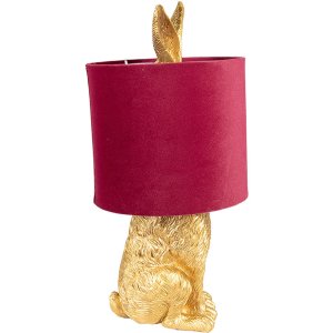 Clayre & Eef 6LMC0099GOVBU Lampă de masă Rabbit Gold Red Ø 20x43 cm E27 60W