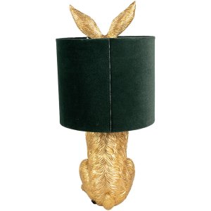 Clayre & Eef 6LMC0099GOVGR Lampă de masă Rabbit Design Gold Green Ø 20x43 cm E27