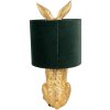 Clayre & Eef 6LMC0099GOVGR Lampă de masă Rabbit Design Gold Green Ø 20x43 cm E27