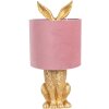 Clayre & Eef 6LMC0099GOVP Lampă de masă Rabbit Gold Pink Ø20x43 cm E27 60W