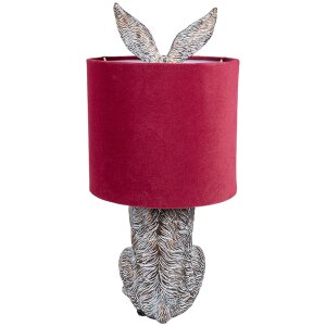 Clayre & Eef 6LMC0099VBU Lampă de masă Rabbit Design roșu Ø 20x43 cm E27 60W