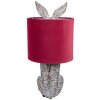 Clayre & Eef 6LMC0099VBU Lampă de masă Rabbit Design roșu Ø 20x43 cm E27 60W