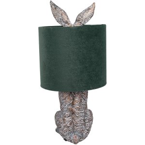 Clayre & Eef 6LMC0099VGR Lampă de masă rabbit design verde Ø 20x43 cm E27 60W