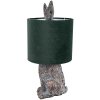 Clayre & Eef 6LMC0099VGR Lampă de masă rabbit design verde Ø 20x43 cm E27 60W