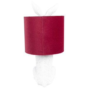 Clayre & Eef 6LMC0099WVBU Lampă de masă Rabbit White Red Ø 20x43 cm E27 60W