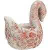 Clayre & Eef 6TE0549 Ghiveci de flori Swan Antique Look Gri Roșu 19x11x15 cm Piatră