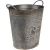 Clayre & Eef 6Y5684 Decorațiune Ghiveci de flori Metal gri 35x22x32 cm Stil antic