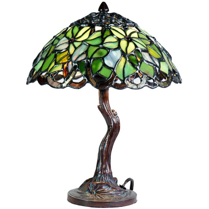 LumiLamp 5LL-6343 Lampă de masă Tiffany verde Ø25x31 cm E14 max 2x25W sticlă