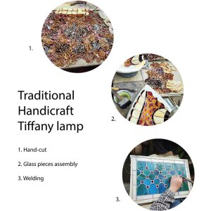 LumiLamp 5LL-6343 Lampă de masă Tiffany verde Ø25x31 cm E14 max 2x25W sticlă