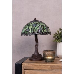 LumiLamp 5LL-6343 Lampă de masă Tiffany verde Ø25x31 cm E14 max 2x25W sticlă