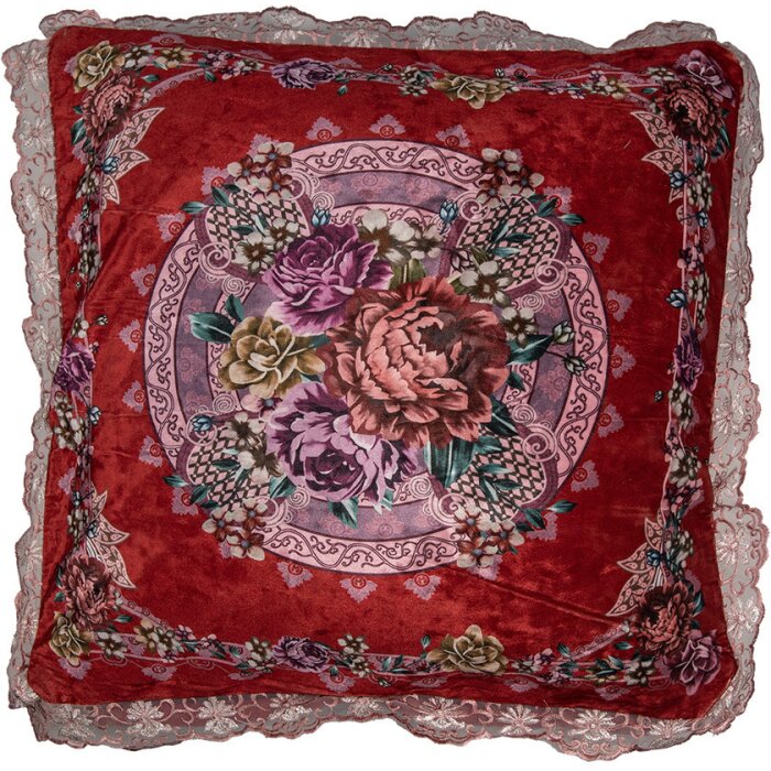 Clayre & Eef KT030.055 Husă de pernă roșu violet baroc 55x55 cm