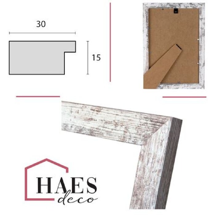 Haes Deco cadru SP001136 Paris alb maro 13x18 cm lemn aspect sticlă acrilică