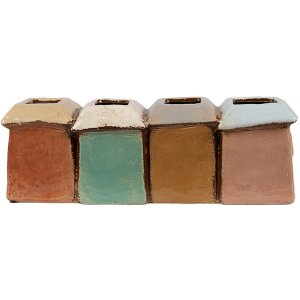 Clayre & Eef 6CE1888 Decorațiune Ghiveci de flori Multicolor 31x9x11 cm Stil rustic