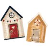 Clayre & Eef 6CE1866 Farfurie ceramică bej albastru stil rustic 27x18x3 cm