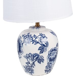 Clayre & Eef 6LMC0097 Lampă de masă Ceramic Albastru Ø 28x42 cm E27 1x60W