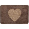 Clayre & Eef BM0007CH Covoraș de baie Heart Brown Beige 58x38 cm