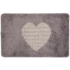 Clayre & Eef BM0008G Covoraș de baie Heart Grey 78x48x1 cm