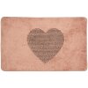 Clayre & Eef BM0008P Covoraș de baie Heart Design Pink 78x48 cm