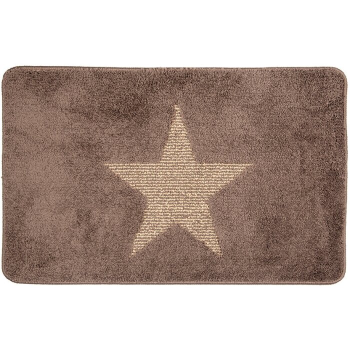 Clayre & Eef BM0010CH Covoraș de baie Star Pattern Brown 78x48 cm