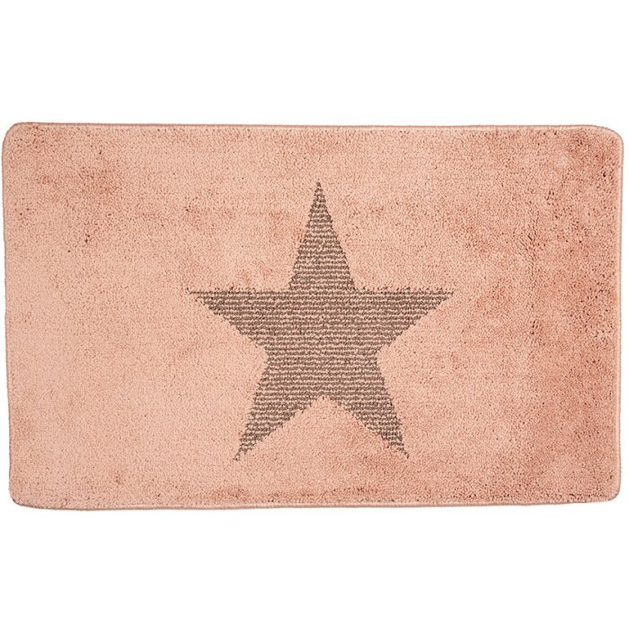 Clayre & Eef BM0010P Covoraș de baie Star Pink 78x48 cm