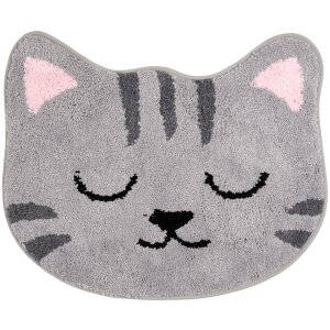 Clayre & Eef BM0012 Covoraș de baie Cat Grey 60x50 cm