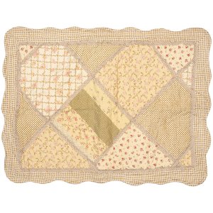 Clayre & Eef Q198.060 Cuvertură de pat 180x250cm cu husă de pernă Patchwork Bej